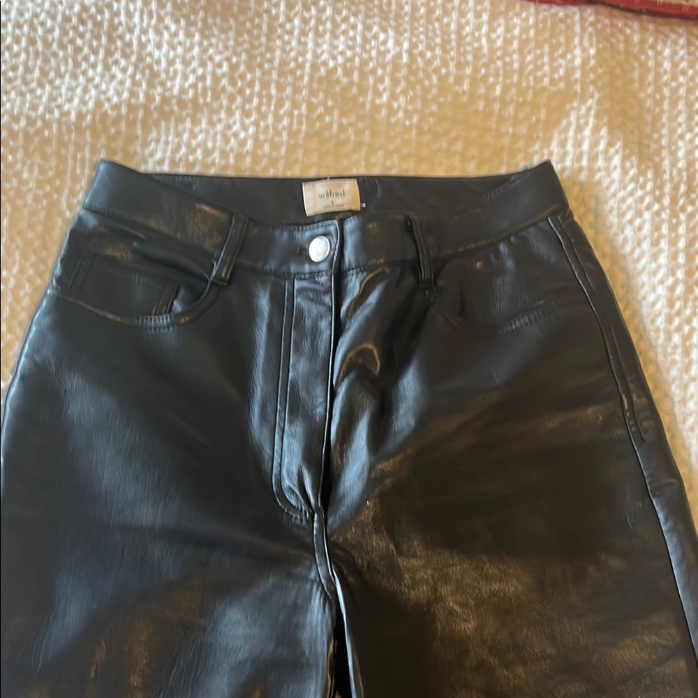 Aritzia Black Leather Pants